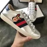 women gucci chaussures blanches chaussures de sport embroidery the dog sneaker silver